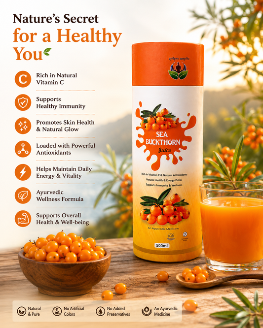 Sea Buckthorn Juice 500ml by Bajrangi Nutritions – Premium Ayurvedic Wellness Drink