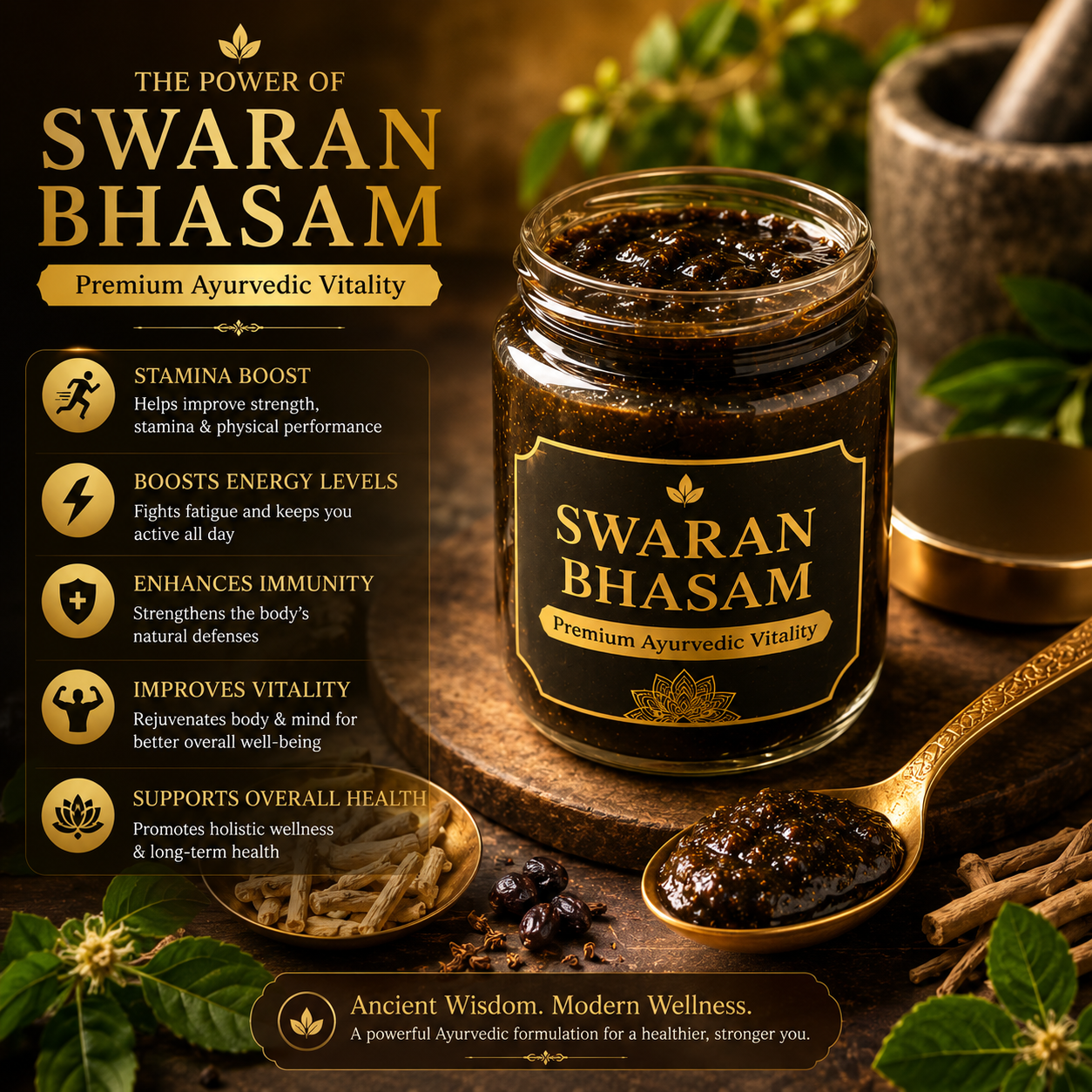 Swaran Bhasam by Bajrangi Nutritions – Premium Ayurvedic Wellness Formula 1 Gram Yog