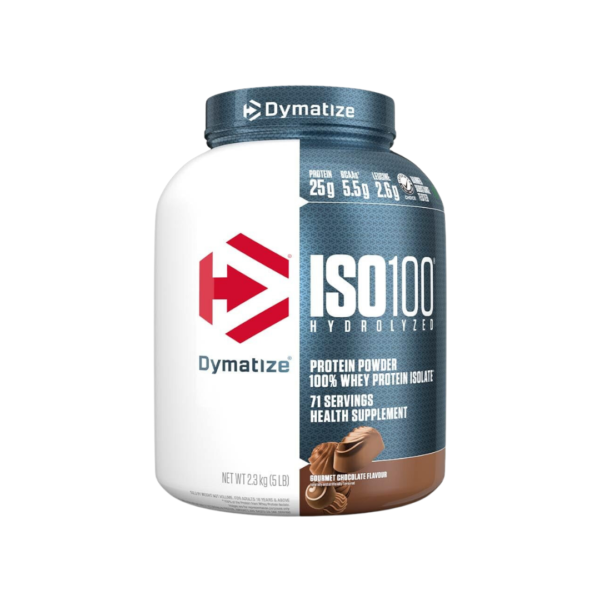 Dymatize Nutrition ISO100 Hydrolyzed Whey Protein Isolate | Fast-Digesting | Muscle Recovery Formula with Amino Acids | Low Sugar & Fat | Fudge Brownie | 5 Lbs